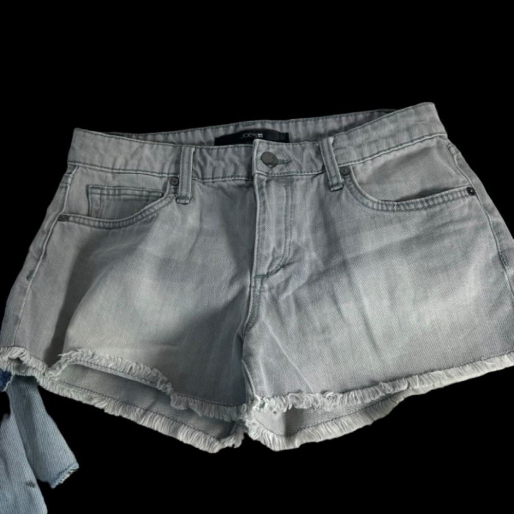 Joe's Jeans Grey Sofia Wash‎ Mid Rise Raw Hem Denim Shorts Sz 27